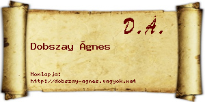 Dobszay Ágnes névjegykártya