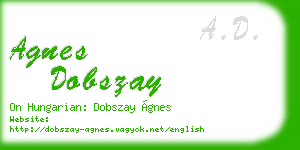 agnes dobszay business card