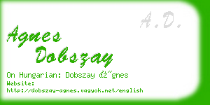 agnes dobszay business card